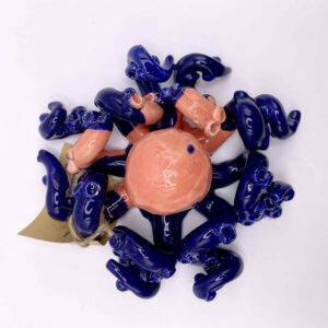 Polipo decorativo in ceramica dipinta a mano | Oggetto artigianale